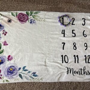 Floral Baby Milestone Blanket